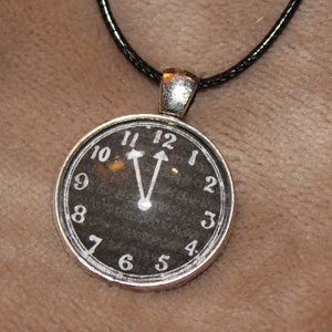 Vintage style clock necklace